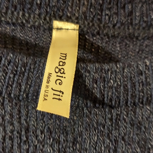 Knit Navy Sweater with Animal Sleeve size Medium - Picture 2 of 4